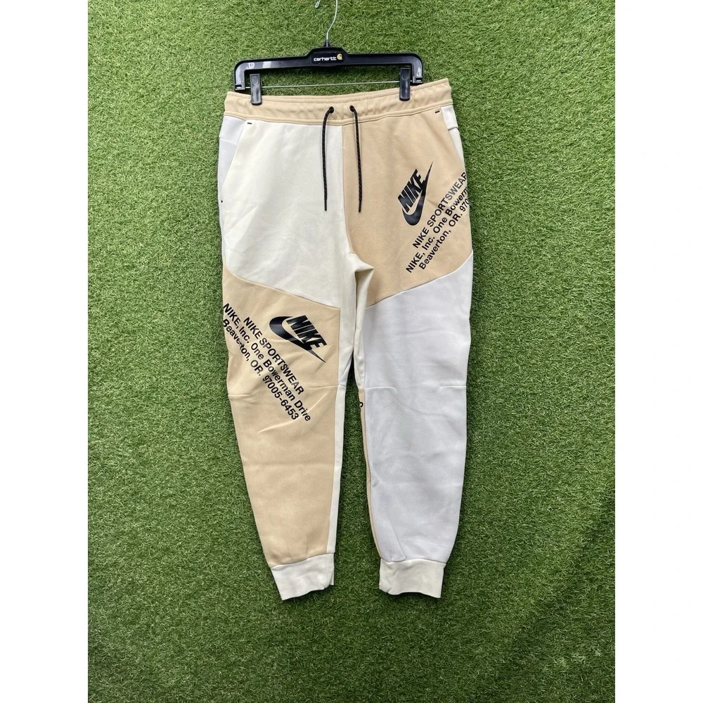 Nike Tech Fleece Sweatpants Mens Large Joggers Colorblock y2k Spellout Tapered